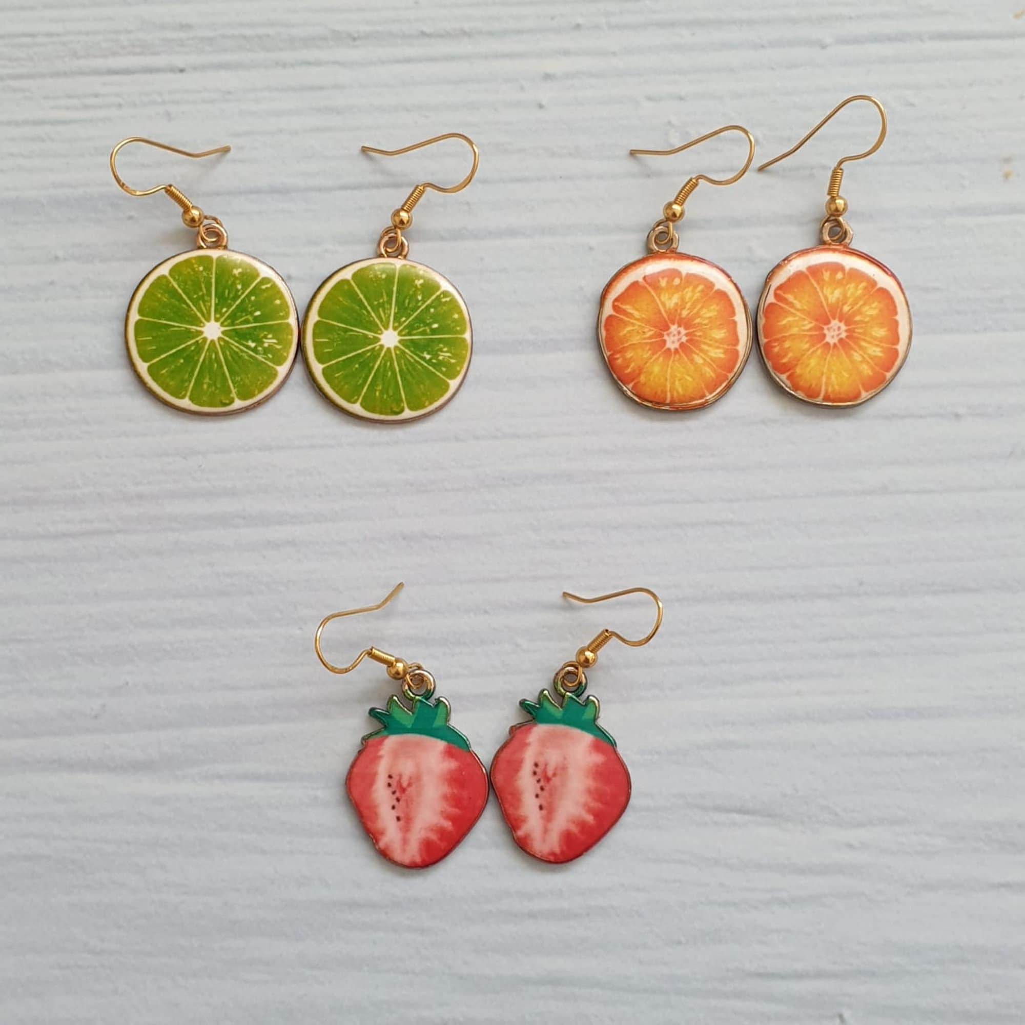 Fruit Earrings, Food Earrings, Fun Dangle Earrings, Girly Earrings