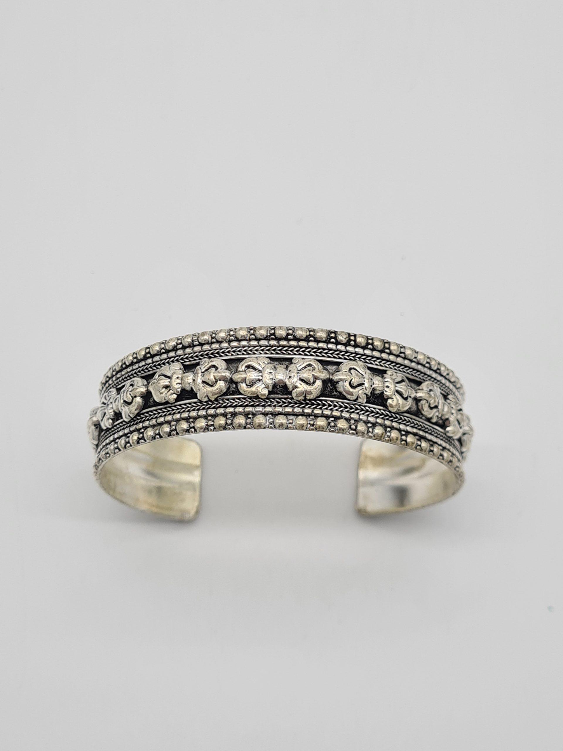 Silver Double Varja Bangle Bracelet - Image 2
