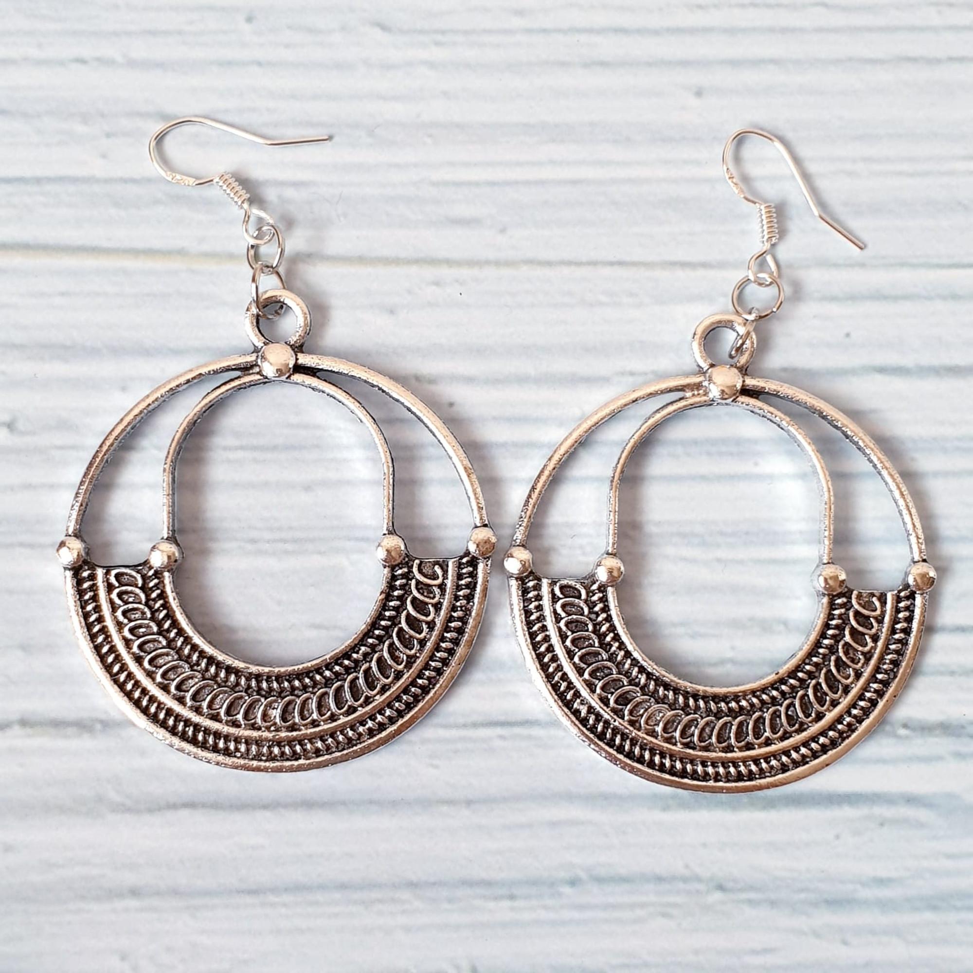 Tribal Boho Hoop Earrings - Image 3