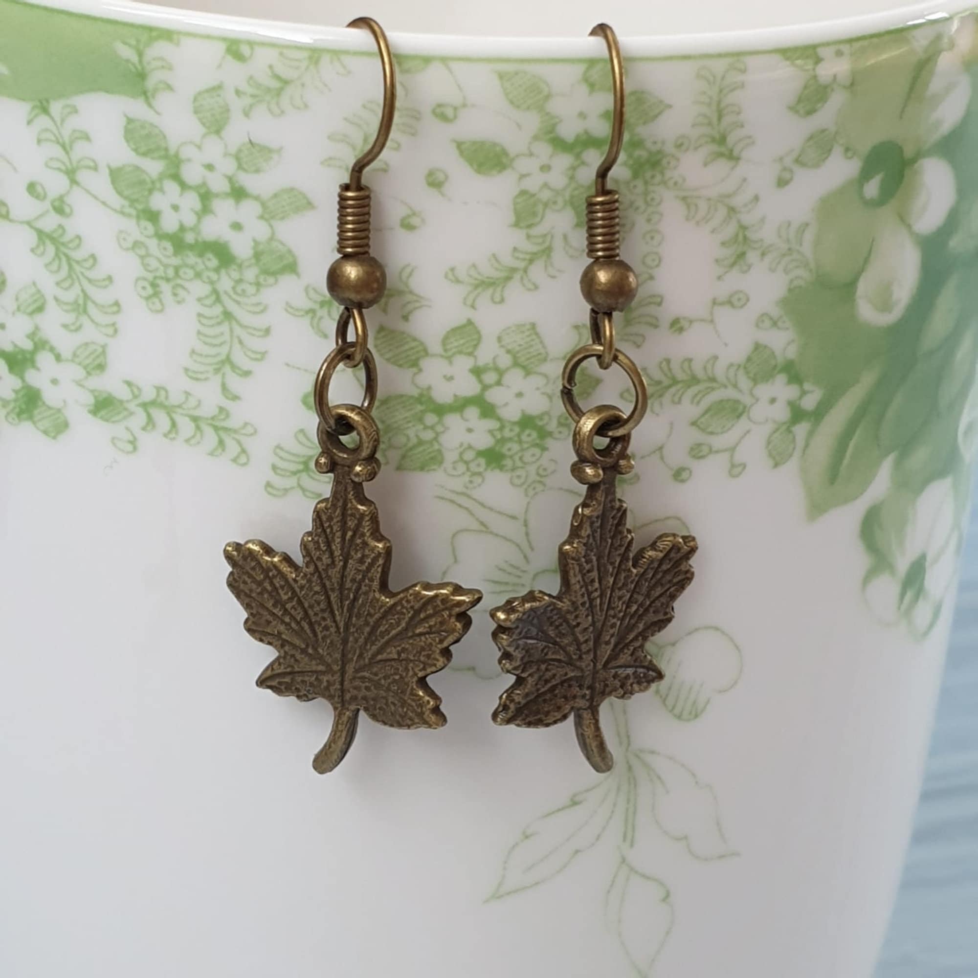Maple Leaf Necklace And Earrings, Bronze Leaf, Halloween Autumn Jewellery, Nature Lover, Bohemian Pendant/Earrings, Autumn Gift - Image 8