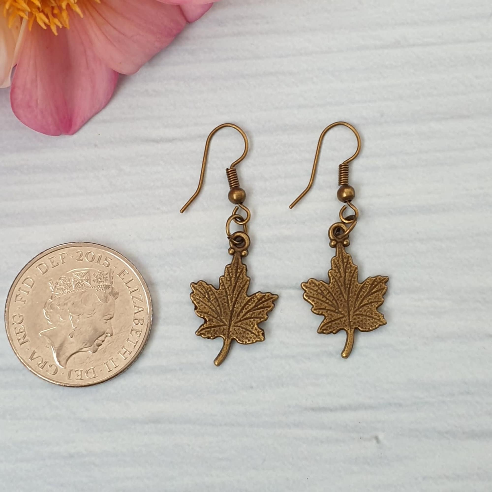 Maple Leaf Necklace And Earrings, Bronze Leaf, Halloween Autumn Jewellery, Nature Lover, Bohemian Pendant/Earrings, Autumn Gift - Image 9
