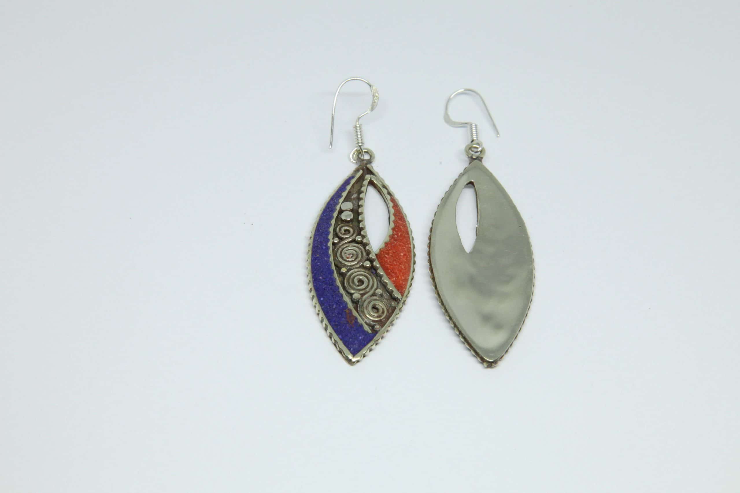 Nepalese Lapiz Lazuli Teardrop Earrings - Image 5