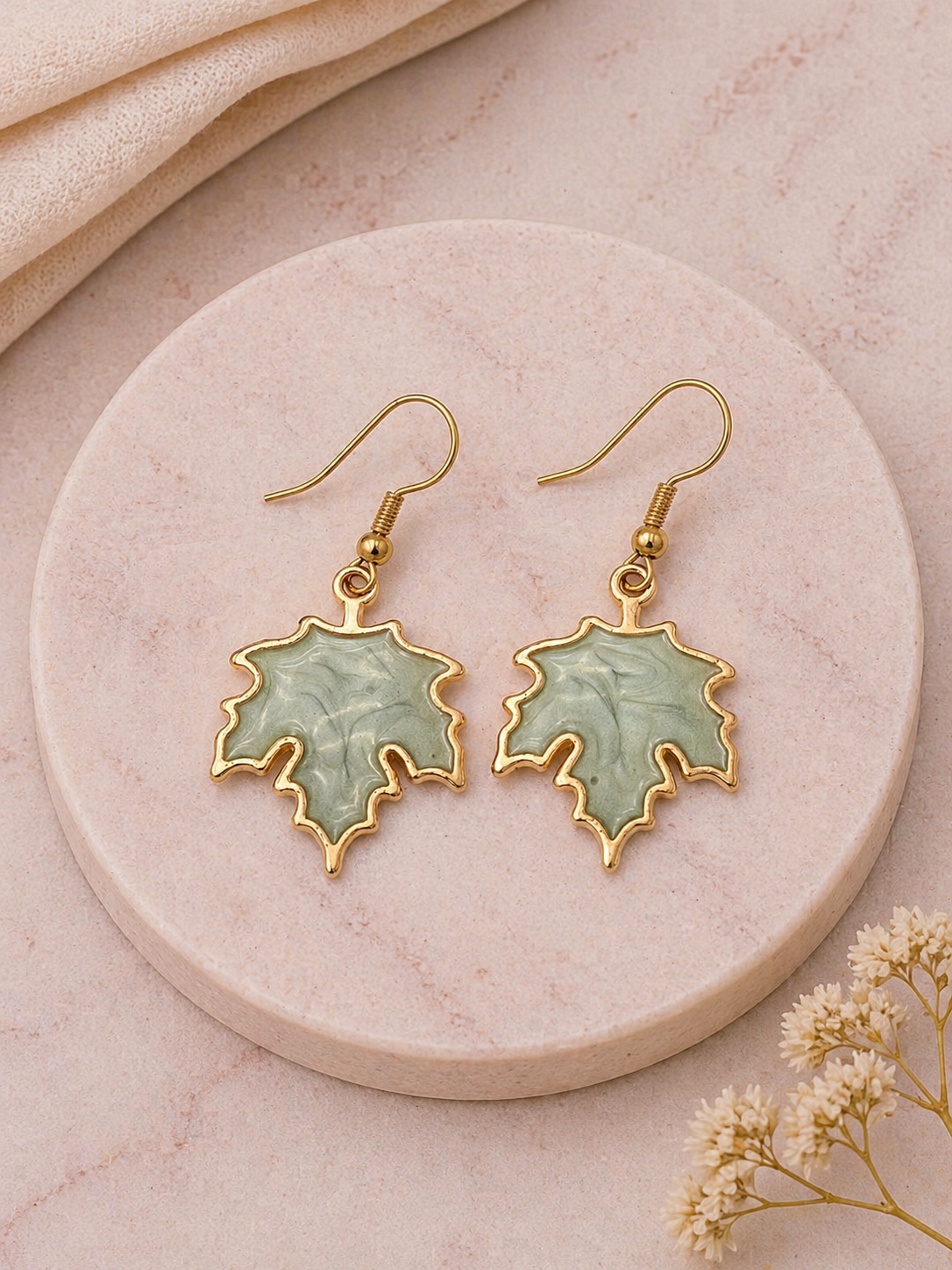 Gold Plated Maple Leaf Earrings - Image 7