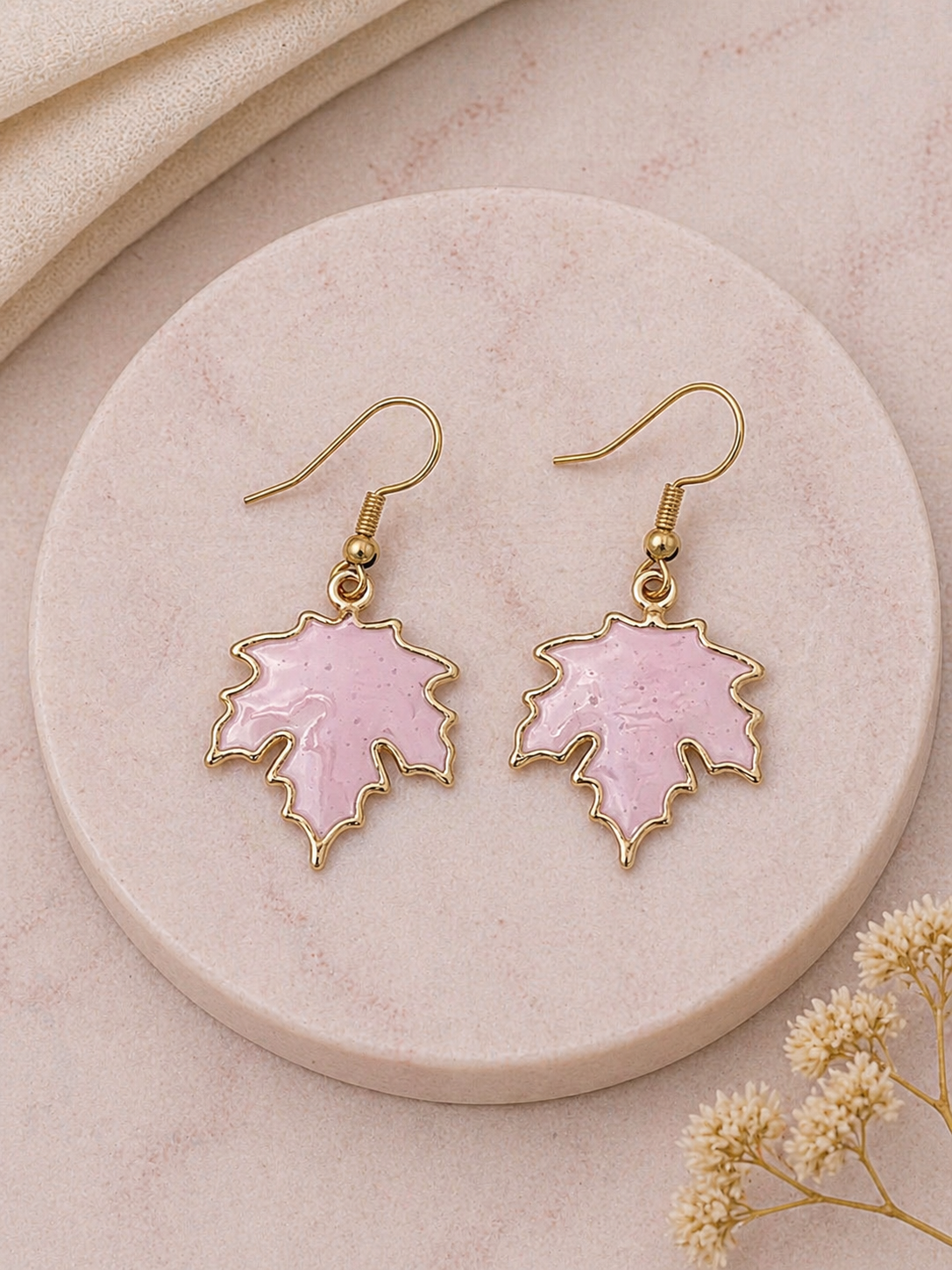 Gold Plated Maple Leaf Earrings - Image 8