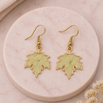 Gold Plated Maple Leaf Earrings
