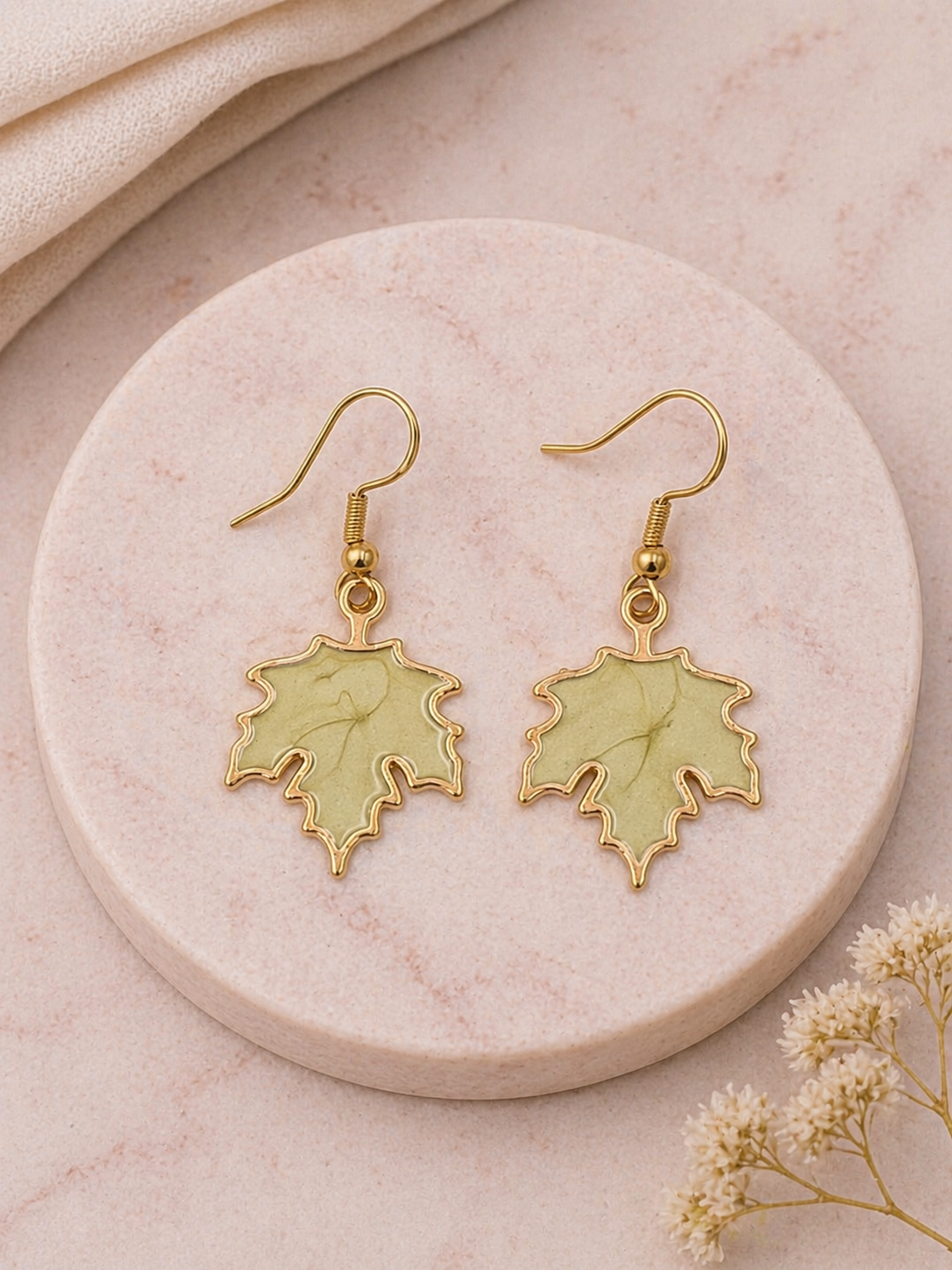 Gold Plated Maple Leaf Earrings