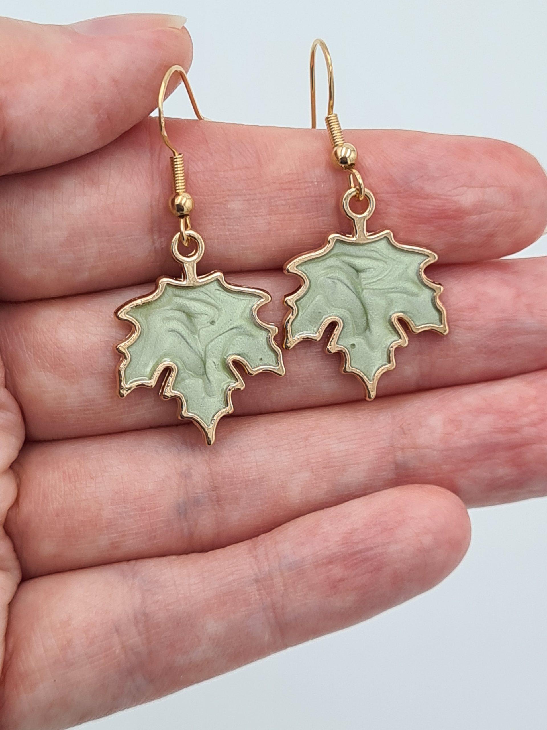 Gold Plated Maple Leaf Earrings - Image 5