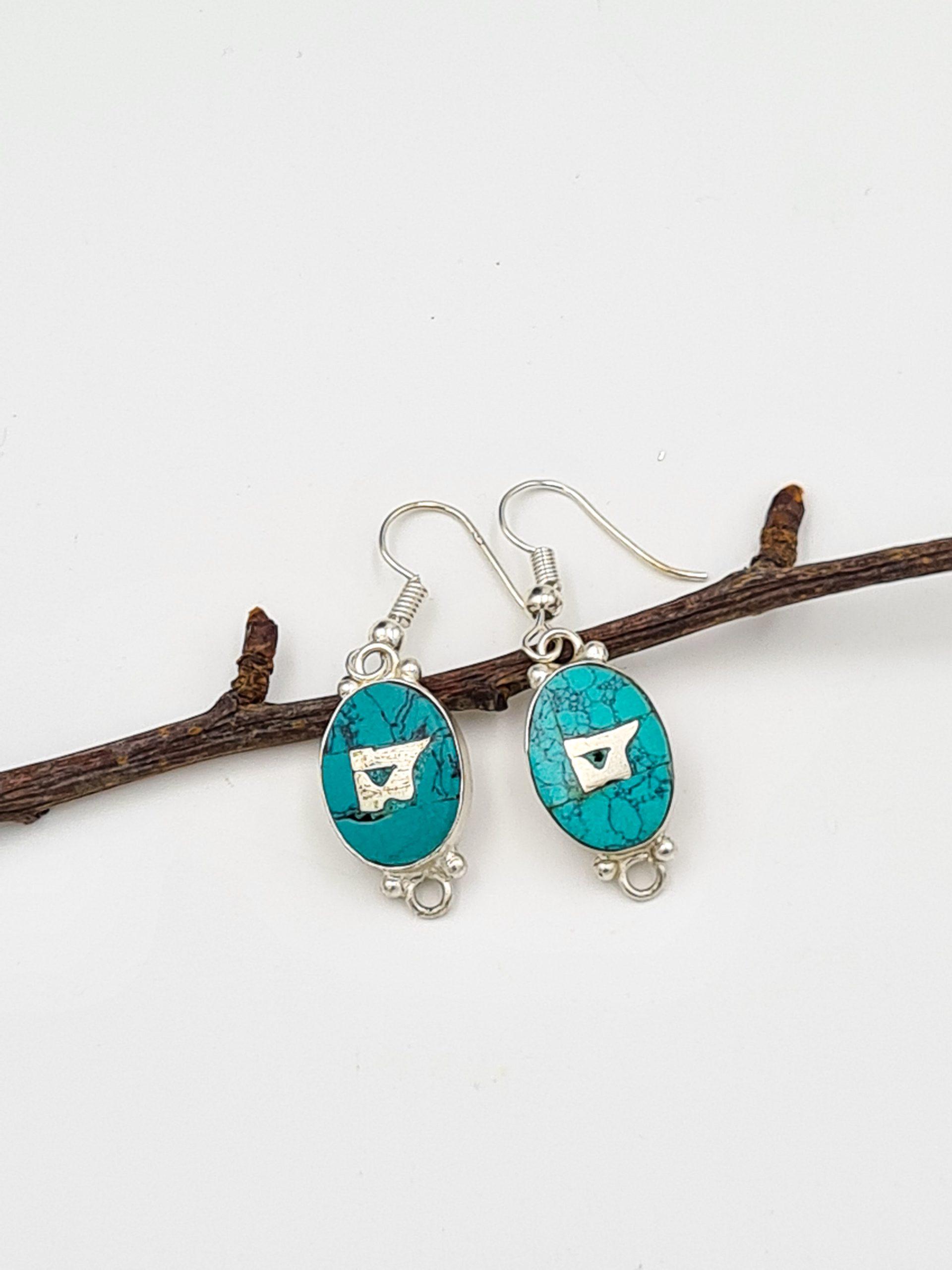 Turquoise Mantra Earrings