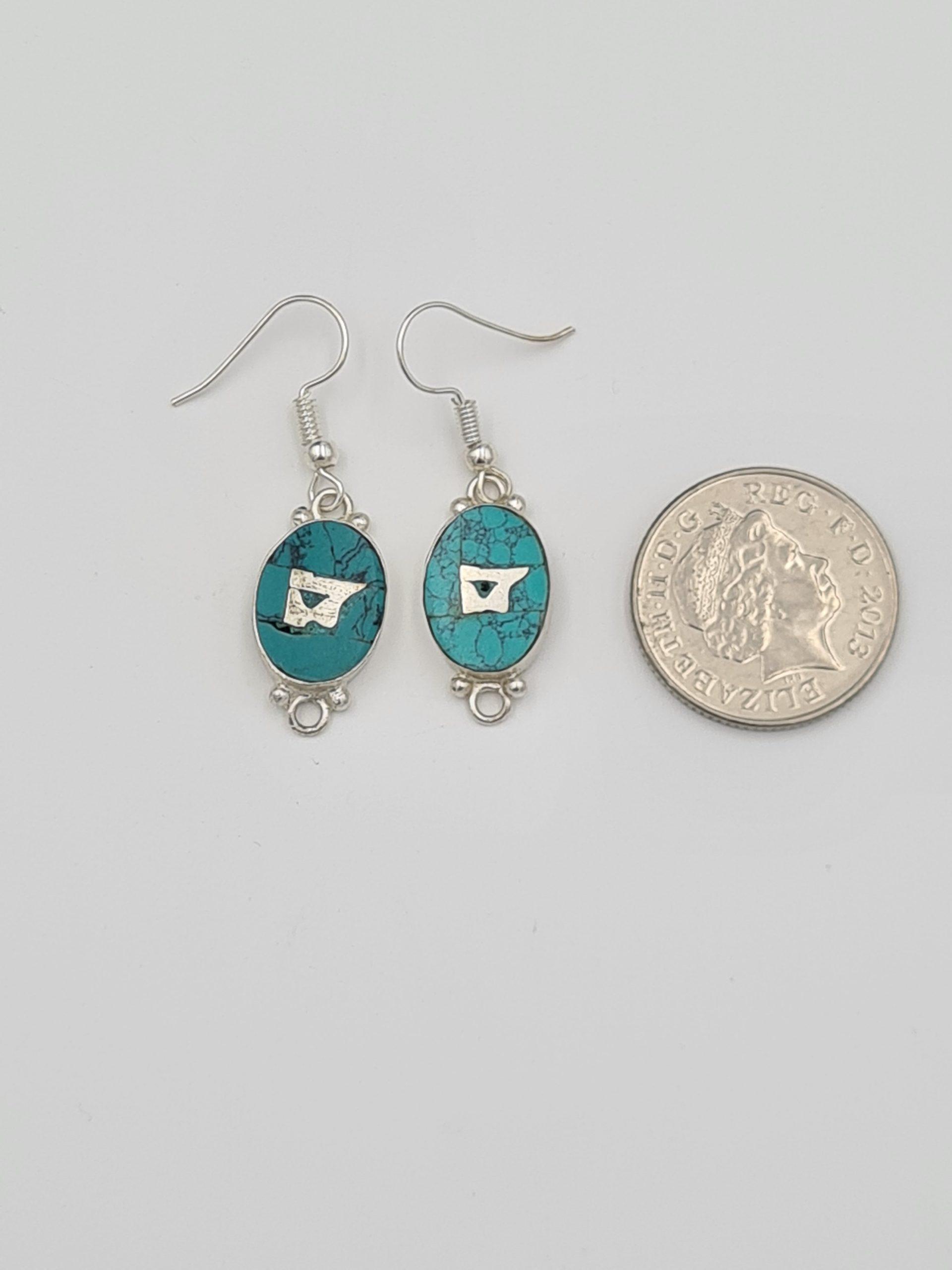 Turquoise Mantra Earrings - Image 2