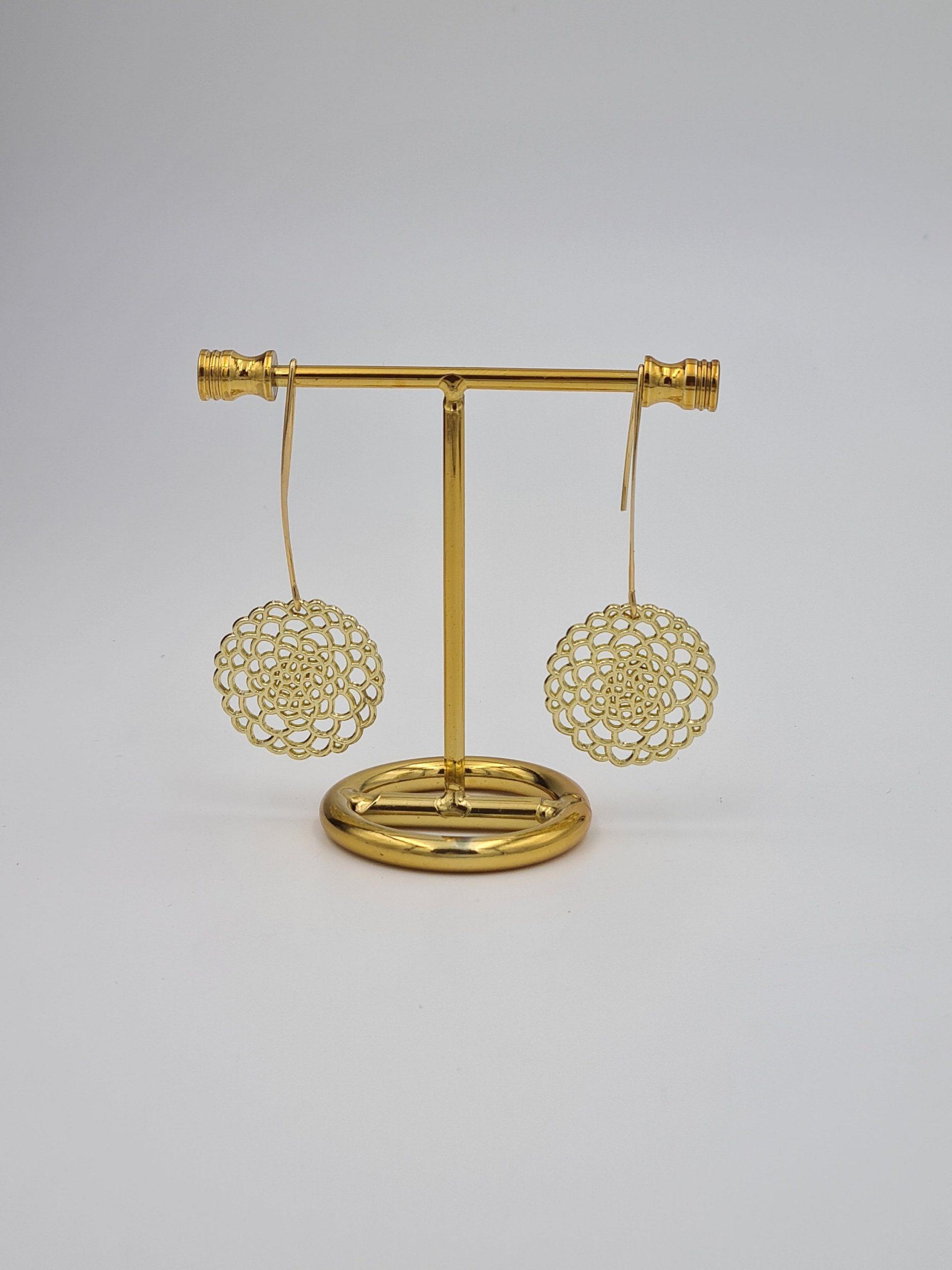 Gold Plated Filigree Hoop Earrings - Image 3