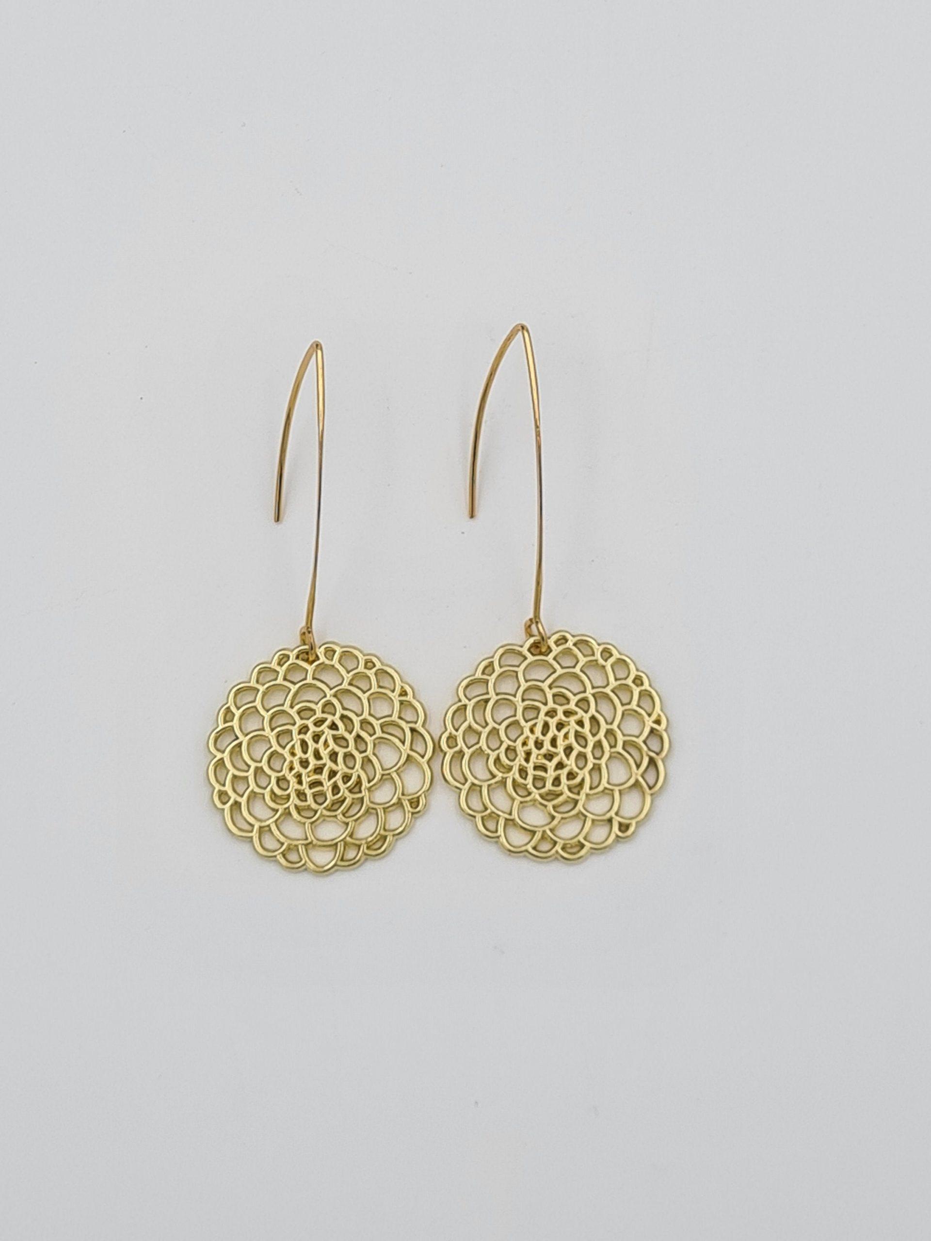 Gold Plated Filigree Hoop Earrings - Image 4