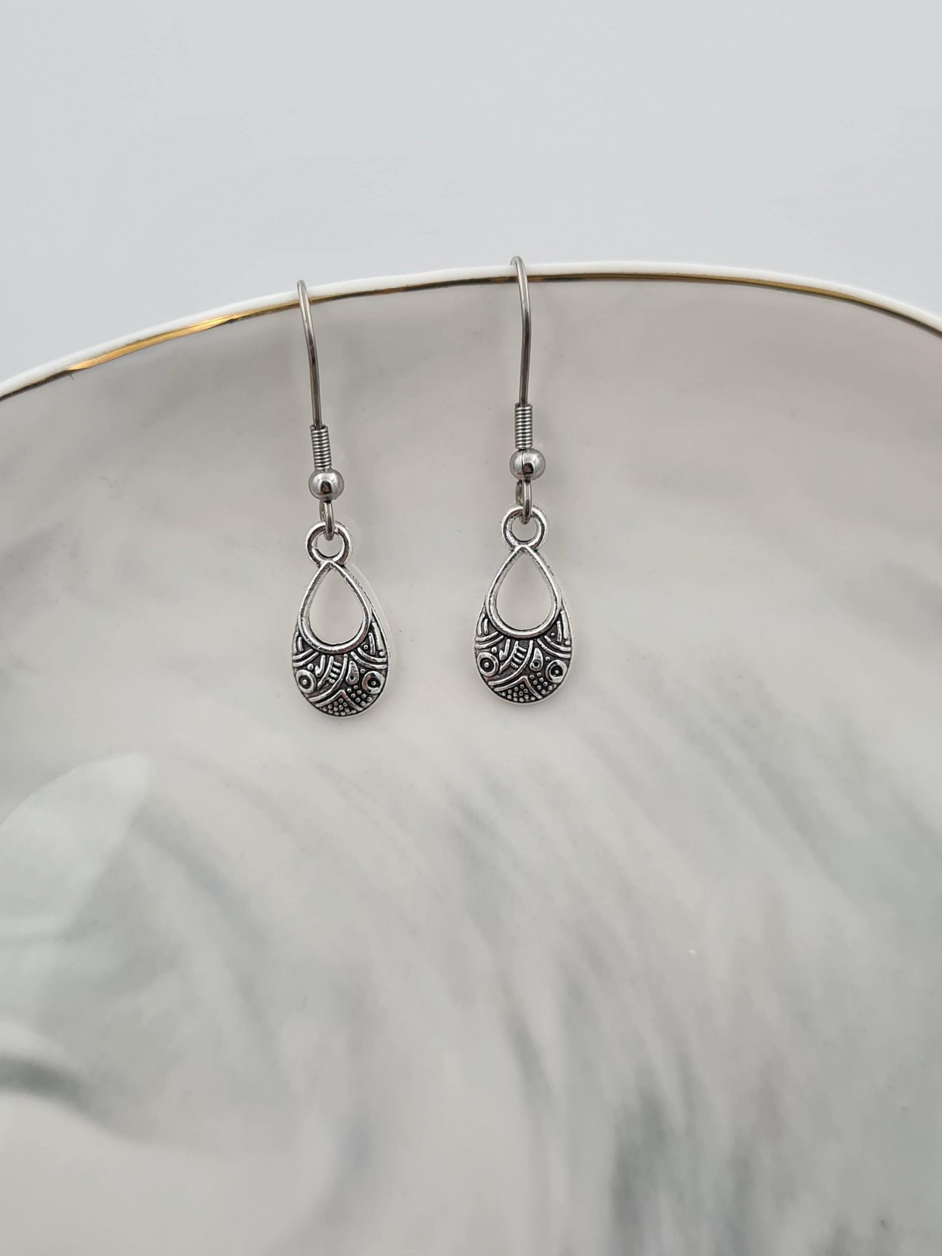 Small Silver Teardrop Earrings - Image 9