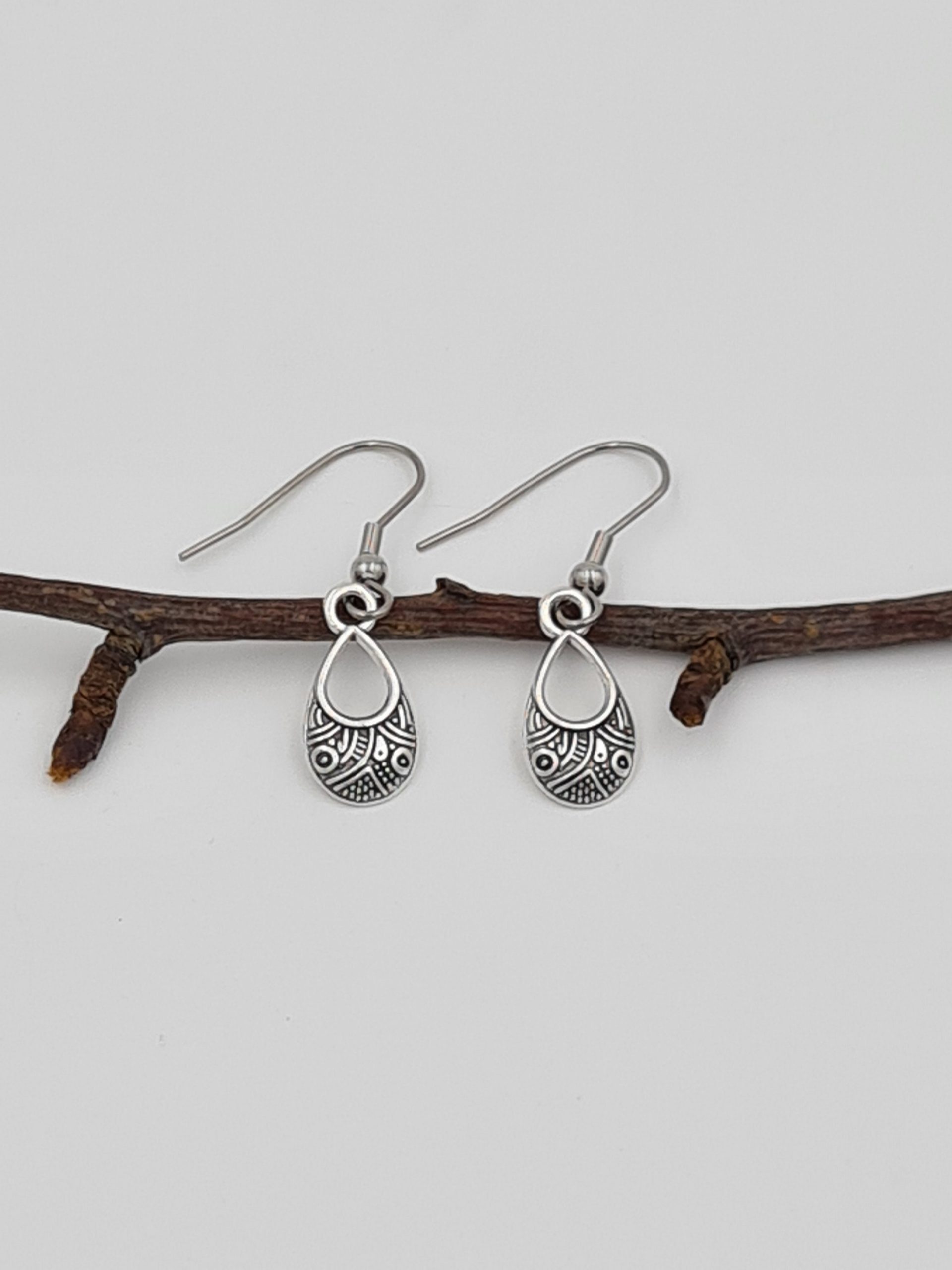 Small Silver Teardrop Earrings