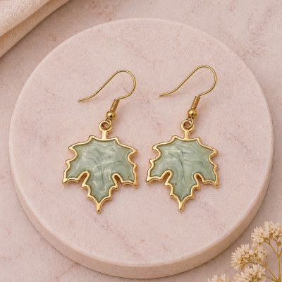 Gold Plated Maple Leaf Earrings