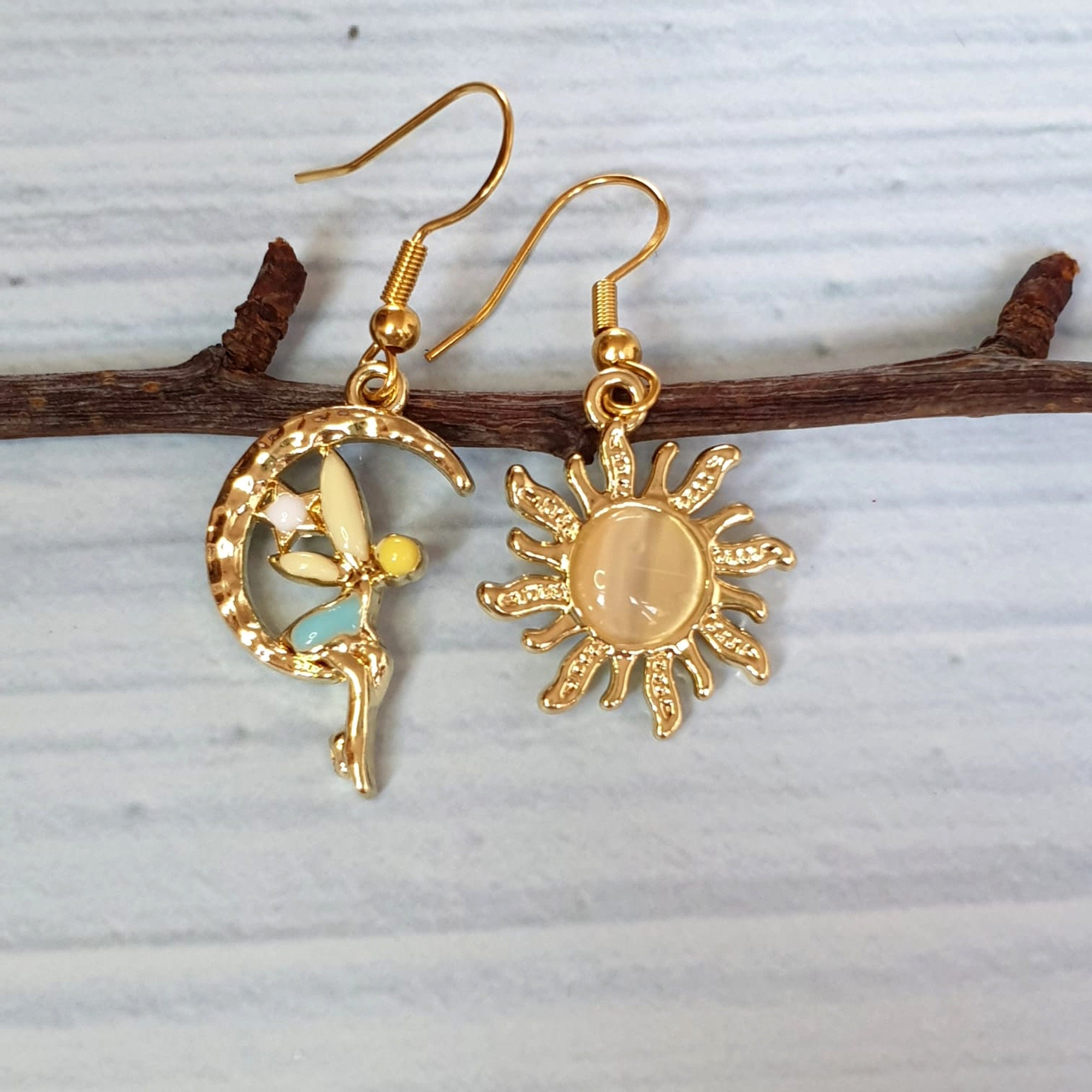 Mismatched Moon and Sun Earrings - Image 3
