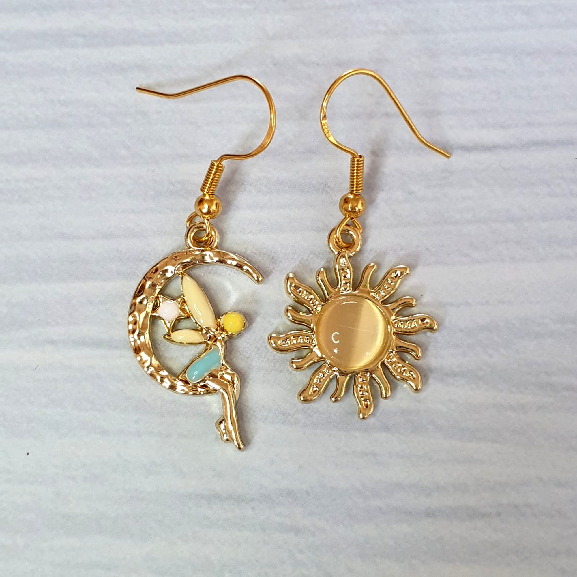 Mismatched Moon and Sun Earrings - Image 4