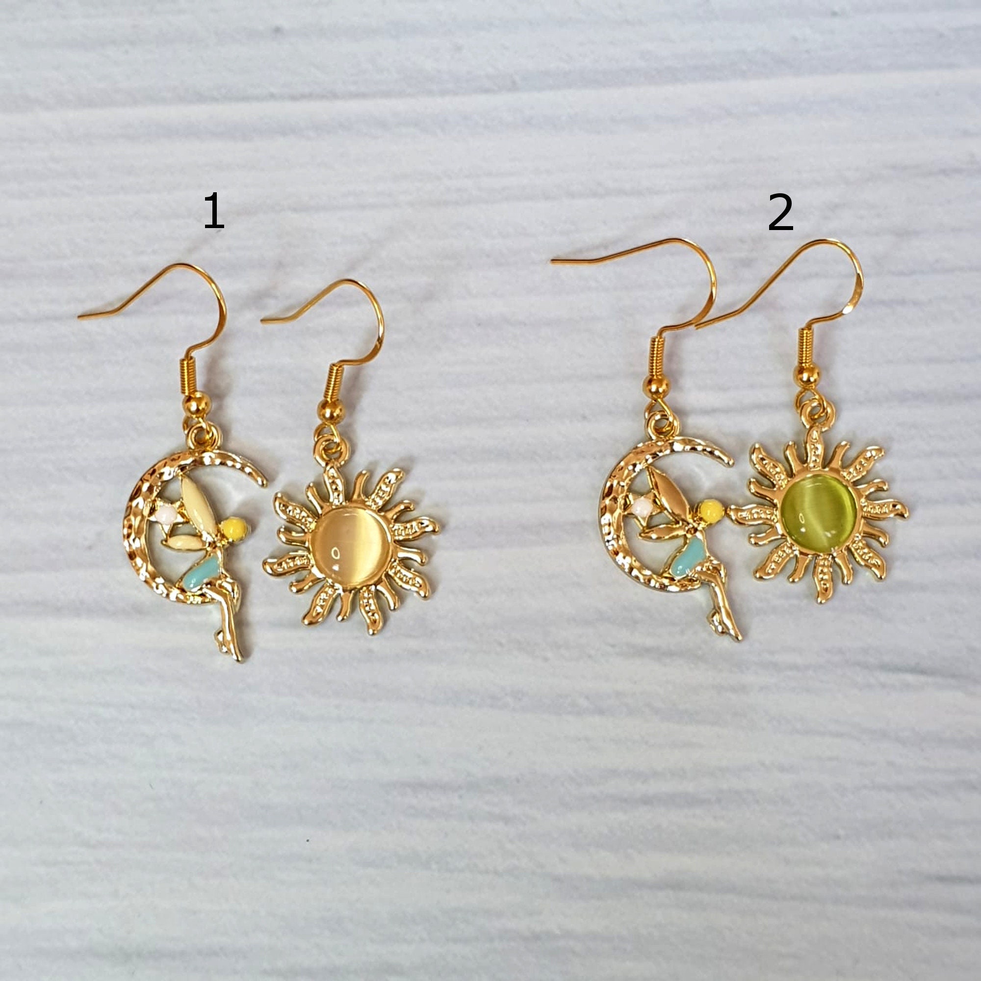 Mismatched Moon and Sun Earrings - Image 2