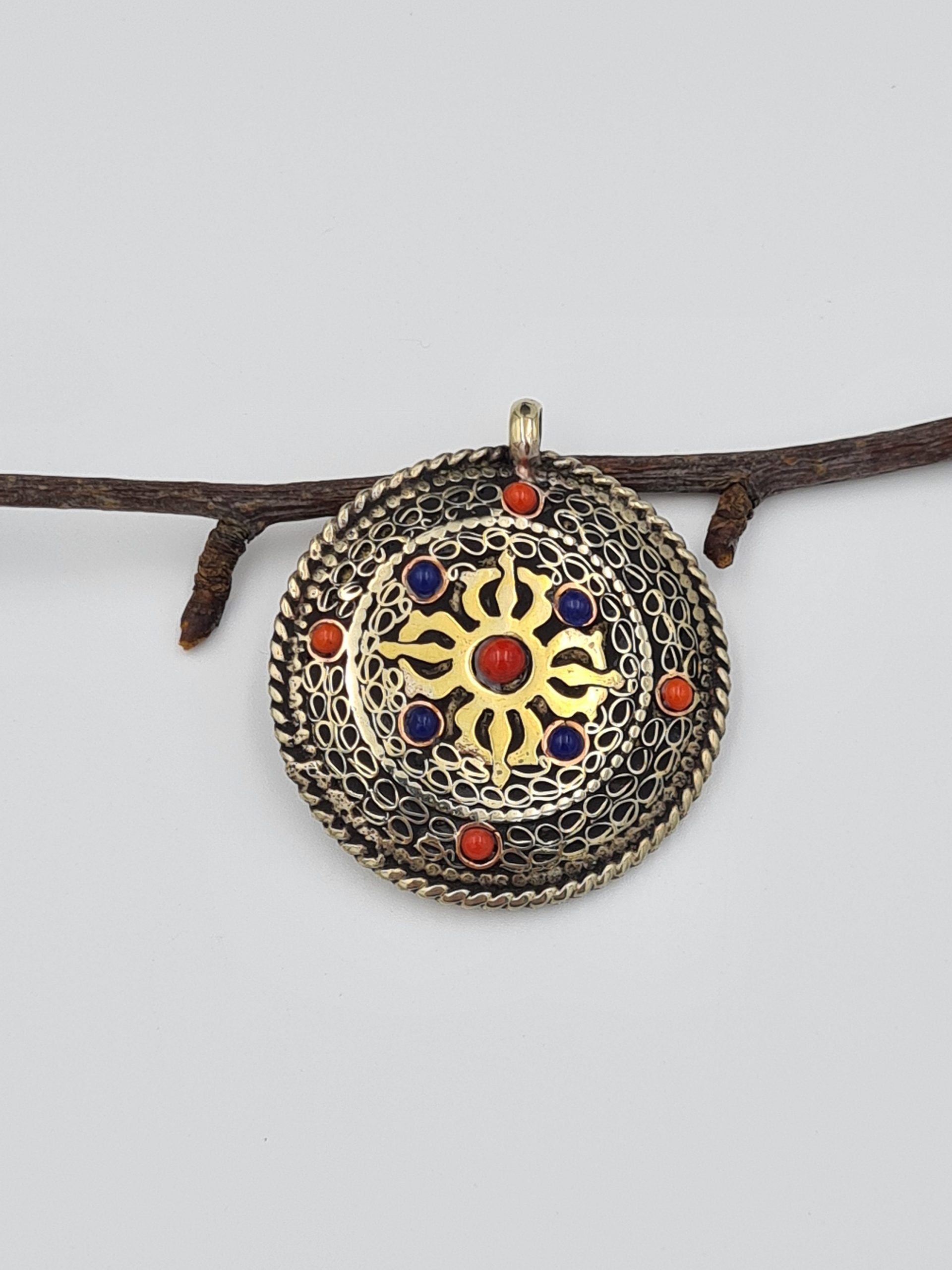 Tibetan/Nepalese OM Pendant, Brass Om Pendant, Buddhist Pendant, Bohemian, Nepalese Ethnic Jewellery, Gypsy Boho Style, Buddha Eye - Image 5