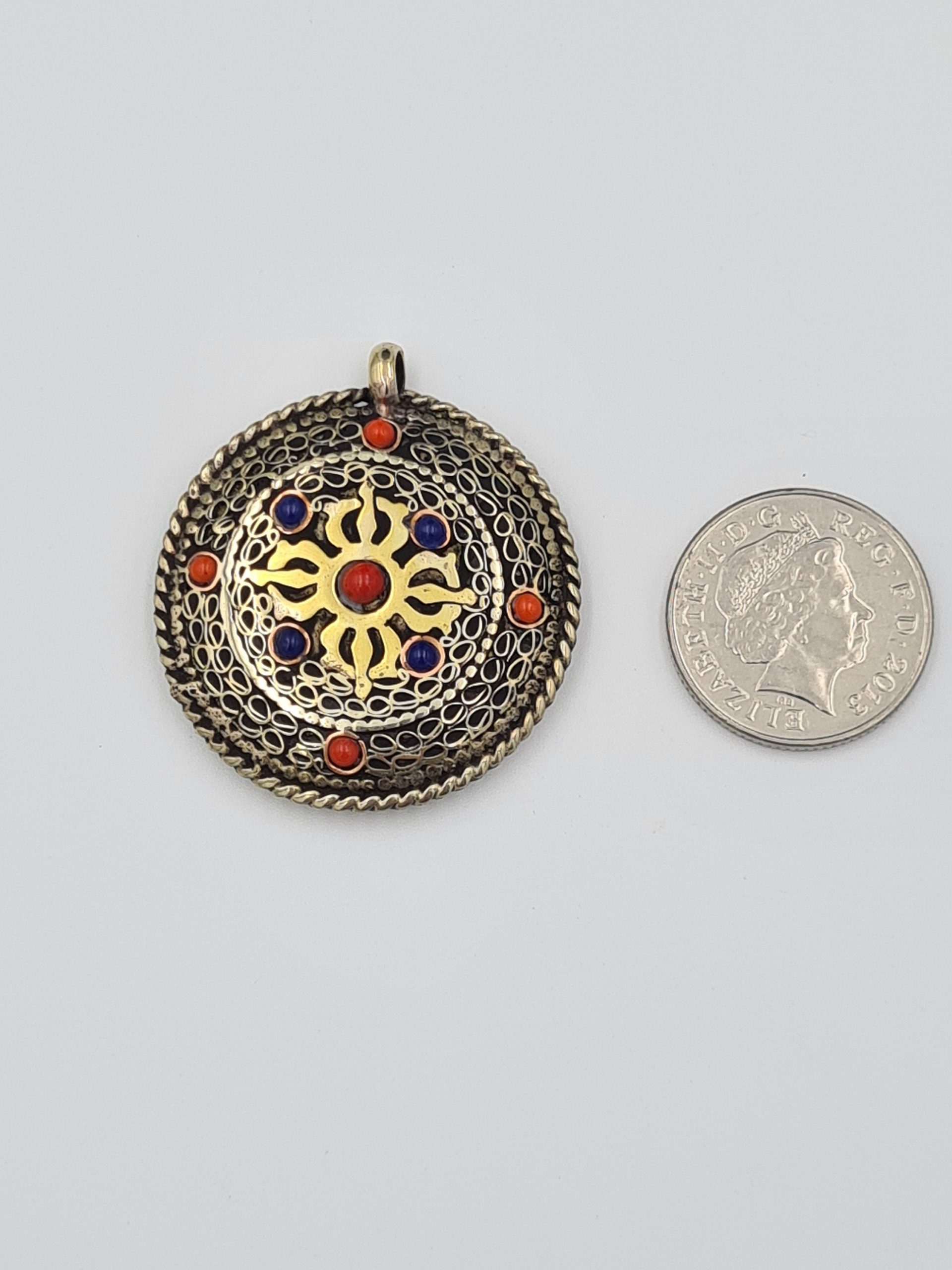 Tibetan/Nepalese OM Pendant, Brass Om Pendant, Buddhist Pendant, Bohemian, Nepalese Ethnic Jewellery, Gypsy Boho Style, Buddha Eye - Image 8
