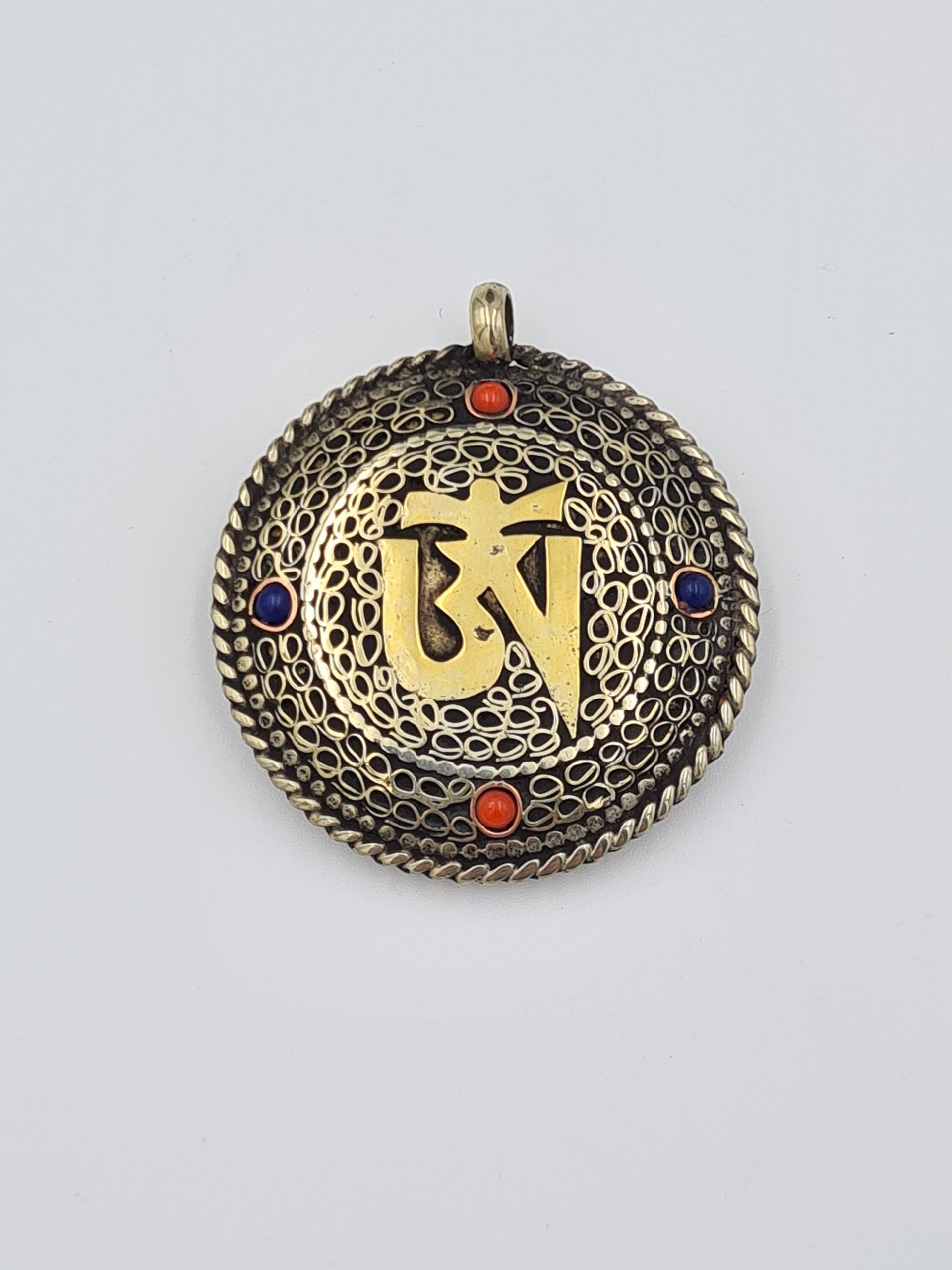Tibetan/Nepalese OM Pendant, Brass Om Pendant, Buddhist Pendant, Bohemian, Nepalese Ethnic Jewellery, Gypsy Boho Style, Buddha Eye - Image 9