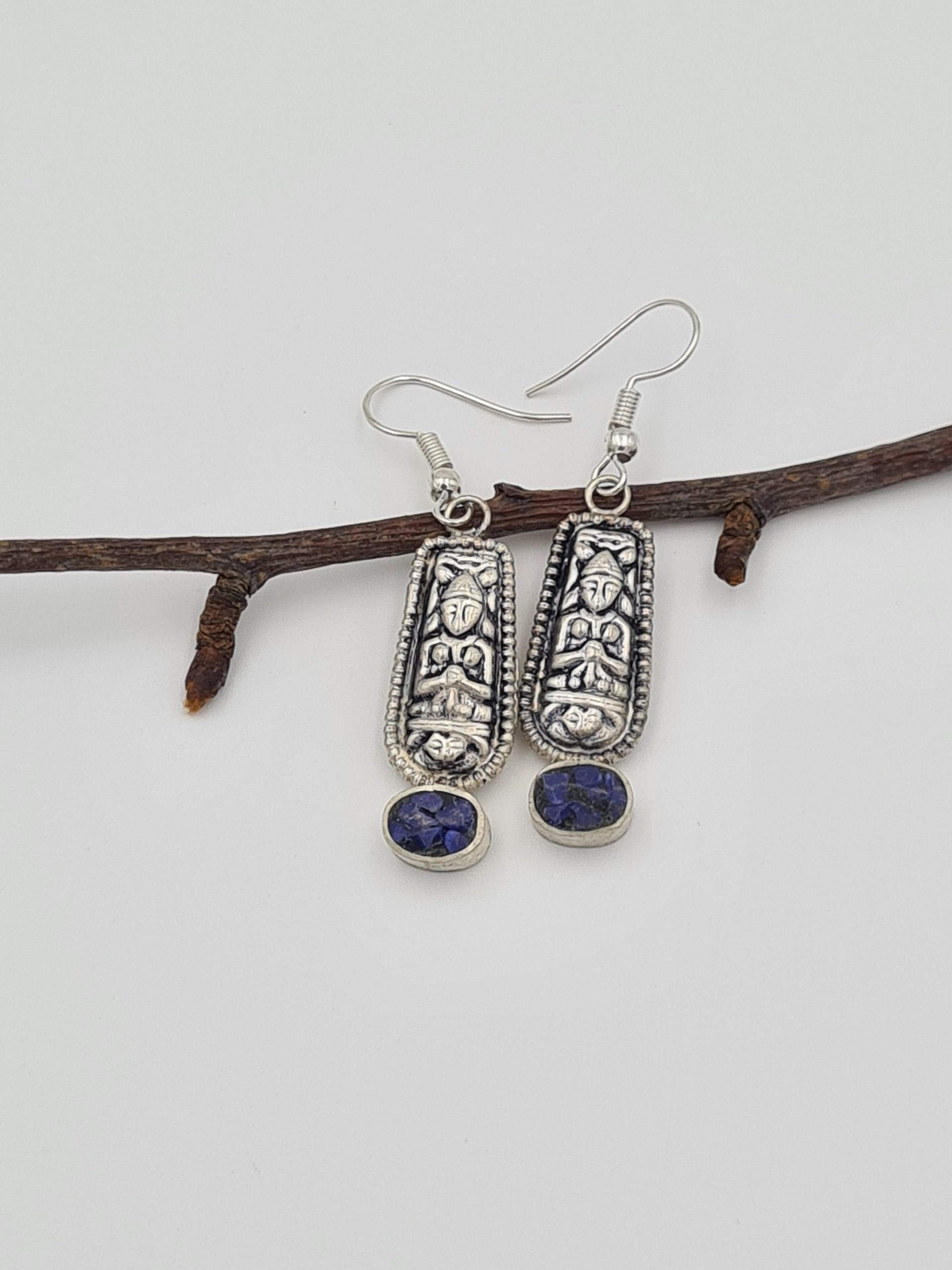 Buddha Earrings, Nepalese Earrings, Buddhist Earrings, Yoga Earrings, Boho style Jewellery, Rustic Earrings, Gift for Her - Image 4