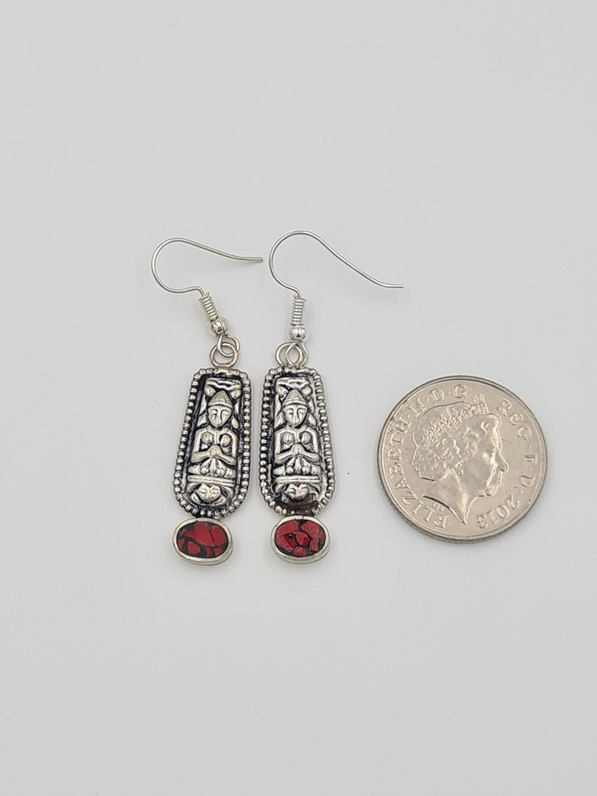 Buddha Earrings, Nepalese Earrings, Buddhist Earrings, Yoga Earrings, Boho style Jewellery, Rustic Earrings, Gift for Her - Image 5