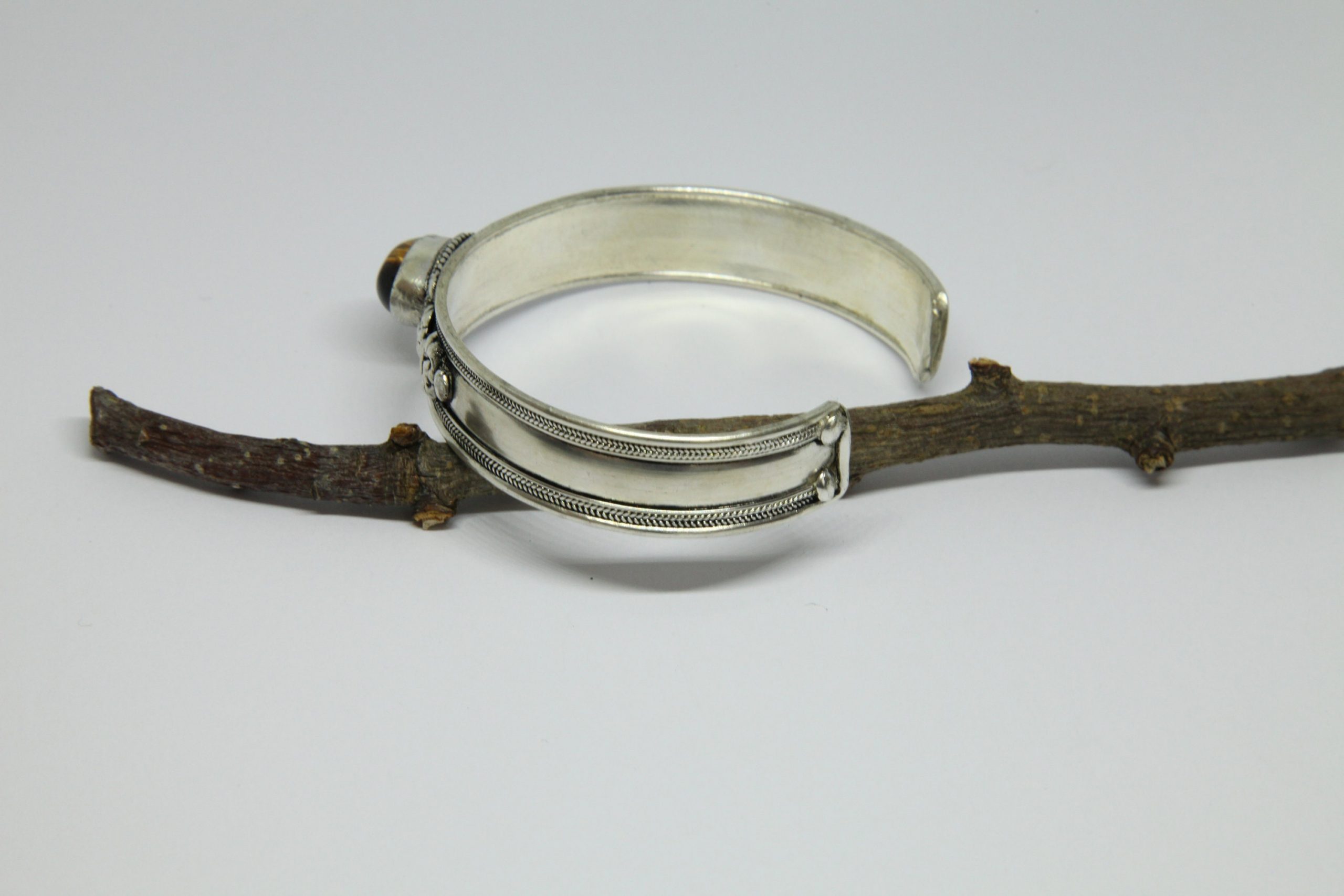 Tiger Eye Bangle, Ethnic Cuff Bracelet Bangle, Nepalese Bracelet, Tribal Ethnic Open Cuff Bracelet, Boho Rustic Style, Gift for Her/Him - Image 3