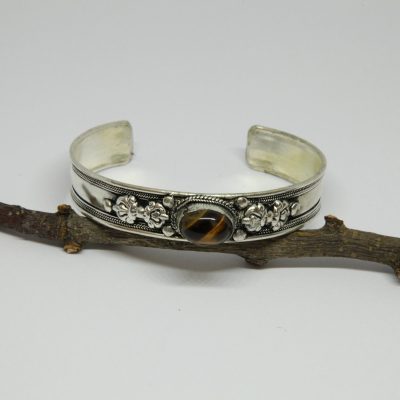 Tiger Eye Bangle, Ethnic Cuff Bracelet Bangle, Nepalese Bracelet, Tribal Ethnic Open Cuff Bracelet, Boho Rustic Style, Gift for Her/Him