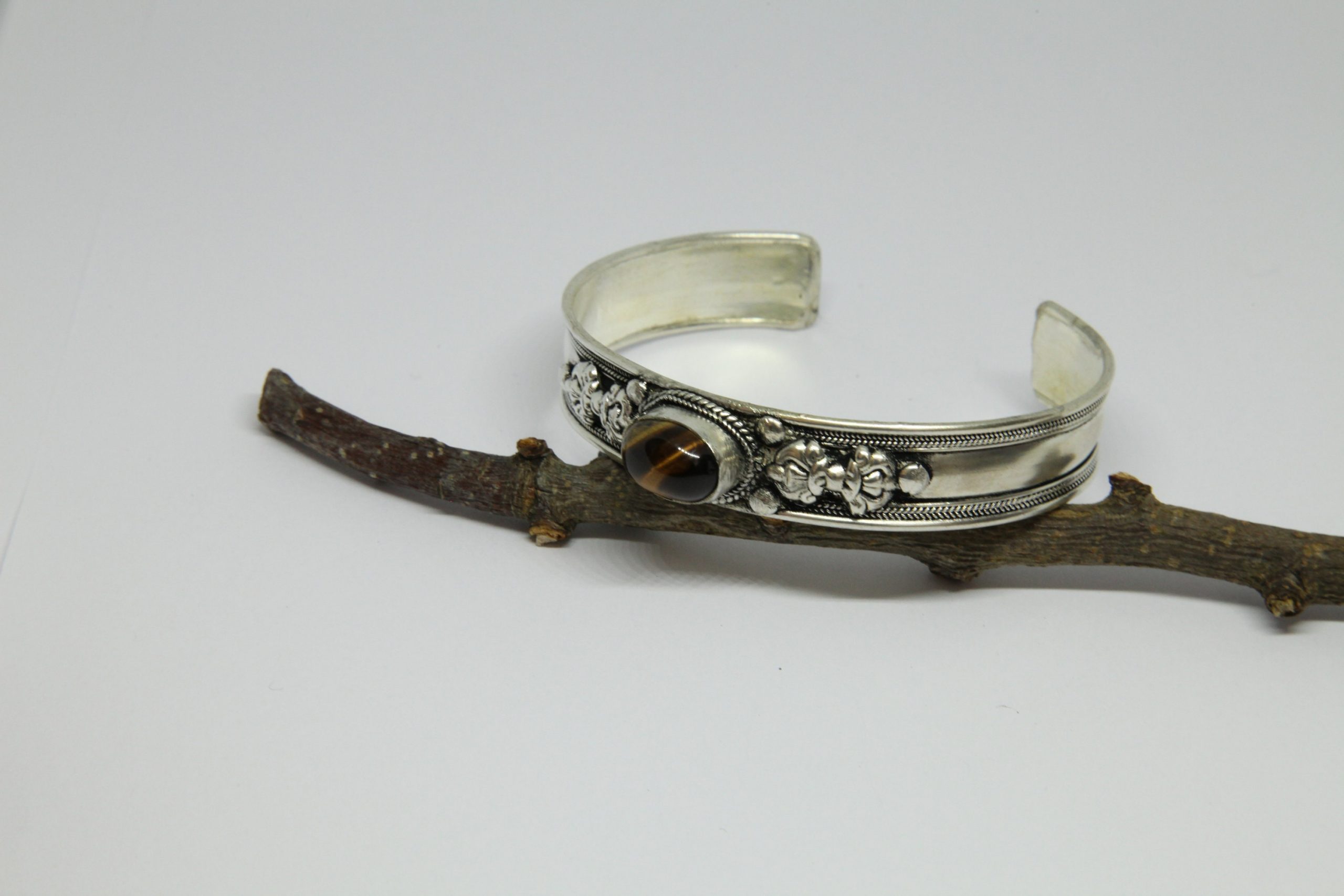 Tiger Eye Bangle, Ethnic Cuff Bracelet Bangle, Nepalese Bracelet, Tribal Ethnic Open Cuff Bracelet, Boho Rustic Style, Gift for Her/Him - Image 2