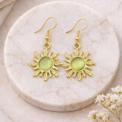 Gold Plated Sun Earrings