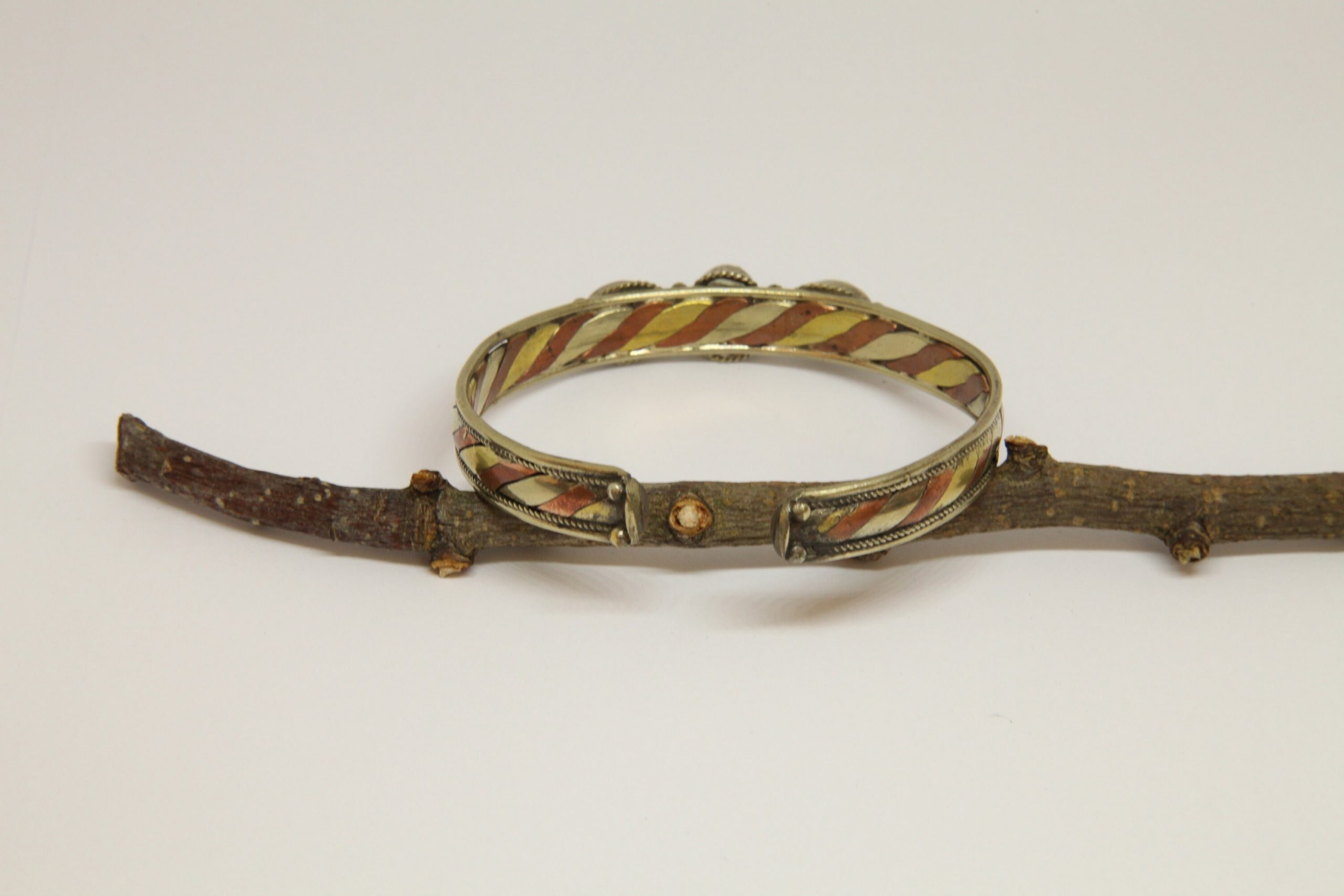 Mixed Metal Turquoise Bracelet Bangle, Nepalese Bracelet, Tribal Ethnic Open Cuff Bracelet, Boho Rustic Style, Gift for Her - Image 5